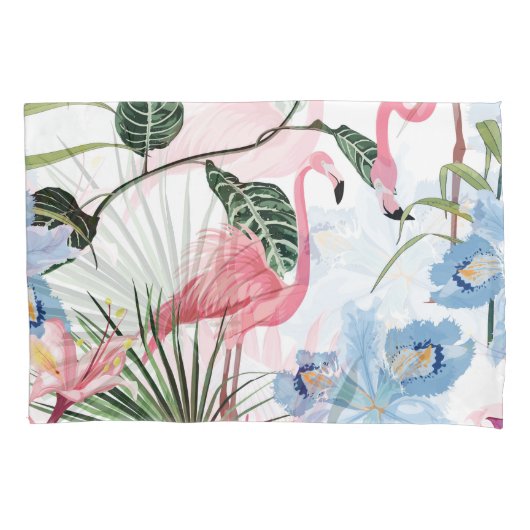 Housse D'oreillers Flamant rose Fleurs Exotiques Tropical Simples (devant)
