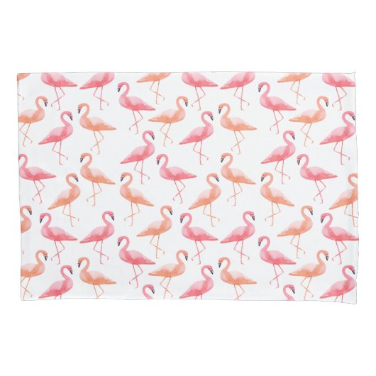 Housse D'oreillers Flamants roses aquarelles (devant)