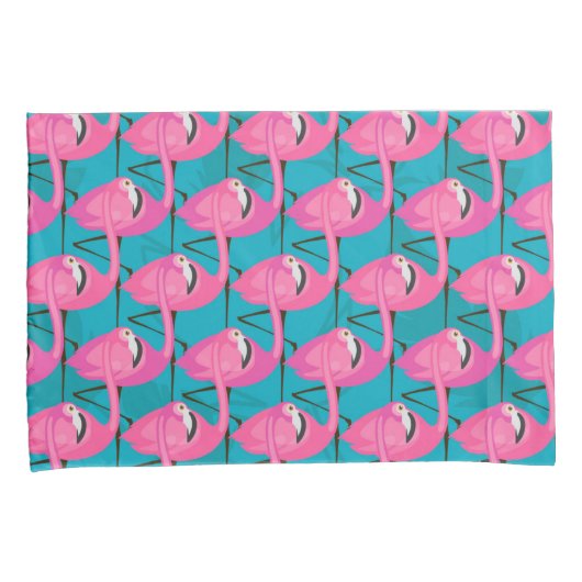 Housse D'oreillers Flamants roses au néon (devant-Droit)