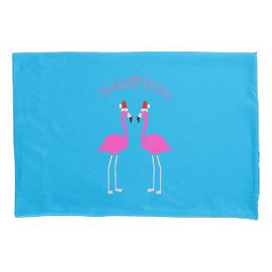 Housse D'oreillers Flamants roses lesbiennes de Noël Flamant rose Bel