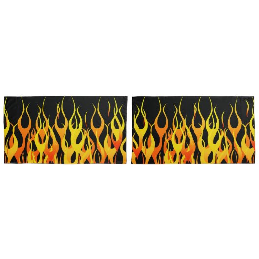 Housse D'oreillers Flames de course classique en feu (devant-Set)