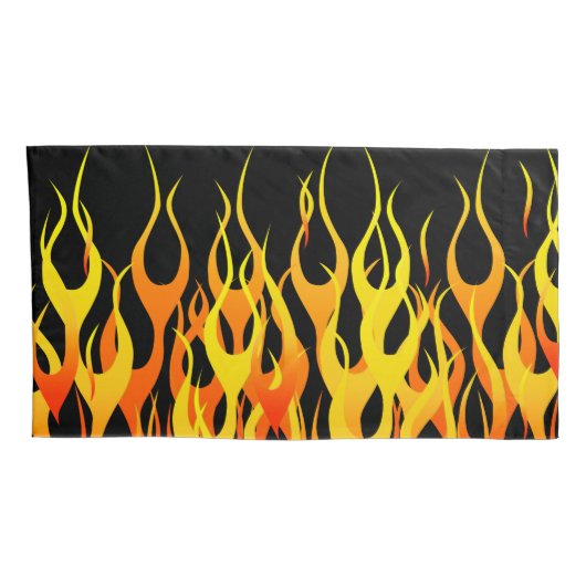 Housse D'oreillers Flames de course classique en feu (Dos-Droit)