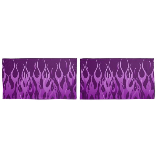 Housse D'oreillers Flammes de course violette en feu (devant-Set)