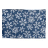 Housse D'oreillers Flammes de neige sur bleu foncé (Dos)