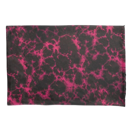 Housse D'oreillers Flammes roses et noires repérées vibrantes (devant)