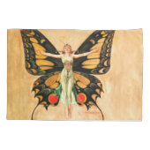 Housse D'oreillers Flapper Butterfly Flying Woman Illustration (Dos)