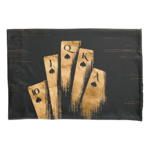 Housse D'oreillers Flash Royal - Noir Et Or