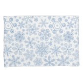 Housse D'oreillers Fléchettes de neige grises sur blanc (devant-Droit)