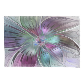 Housse D'oreillers Fleur Abstraite colorée Art moderne floral fractal