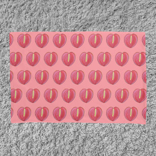 Housse D'oreillers Fleur Anthurium rouge Motif sans couture sur