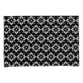 Housse D'oreillers Fleur blanche sur motif arrière - plan noir (devant-Droit)