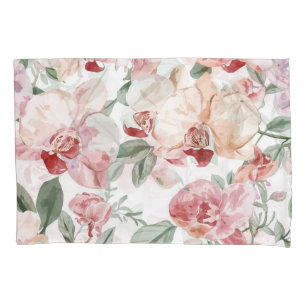 Housse D'oreillers Fleur botanique caressée florale aquarelle de prai