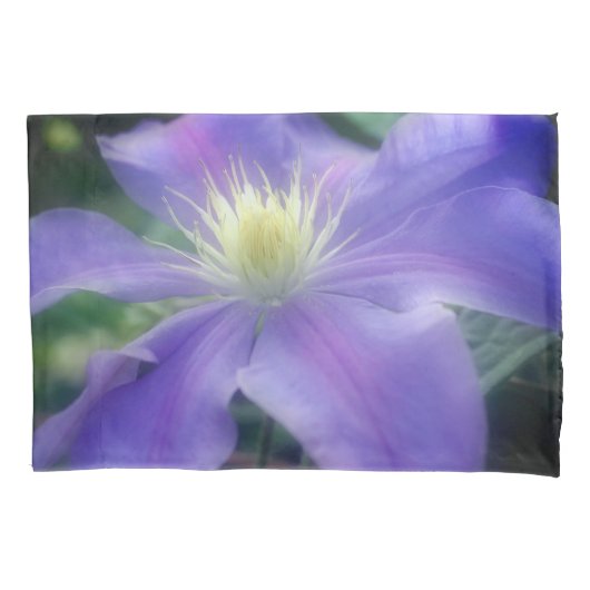Housse D'oreillers Fleur Clematis violette souple (devant)