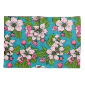 Housse D'oreillers Fleur d'Apple sur le turquoise (Dos)