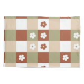 Housse D'oreillers Fleur d'automne En vichy vérifier Motif (Dos)