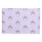 Housse D'oreillers Fleur de Licorne Mignonne Fabuleuse Visage 2 (Dos)