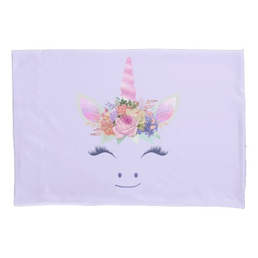 Housse D'oreillers Fleur de Licorne Mignonne Fabuleuse Visage 2 (devant)
