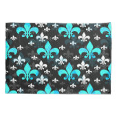 Housse D'oreillers Fleur De Lis Blanc Bleu (Dos)