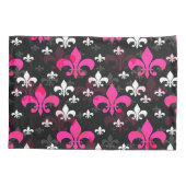 Housse D'oreillers Fleur De Lis Rose Blanc (Dos)