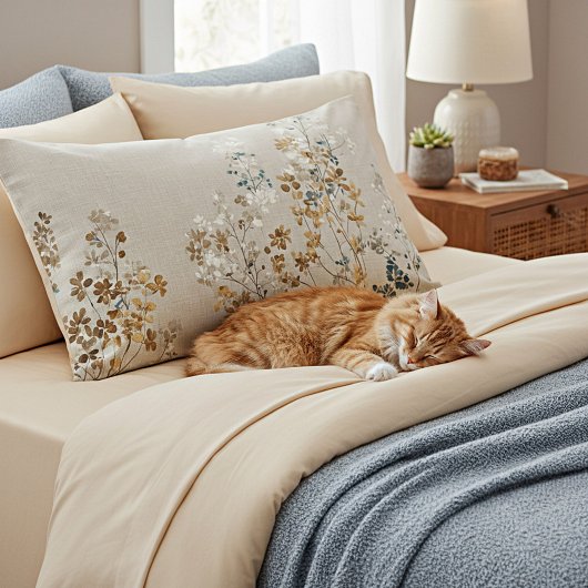 Housse D'oreillers fleur de prairie ambre