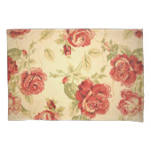Housse D'oreillers Fleur de rose rouge antique (devant-gauche)