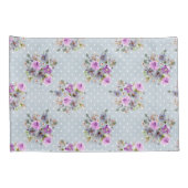 Housse D'oreillers Fleur d'eau aquarelle violette à pois bleus et bla (Dos-Droit)