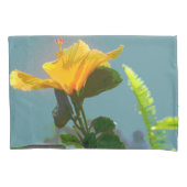Housse D'oreillers Fleur d'Hibiscus Jaune Orange (devant-gauche)