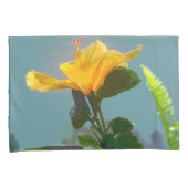 Housse D'oreillers Fleur d'Hibiscus Jaune Orange (devant-Droit)