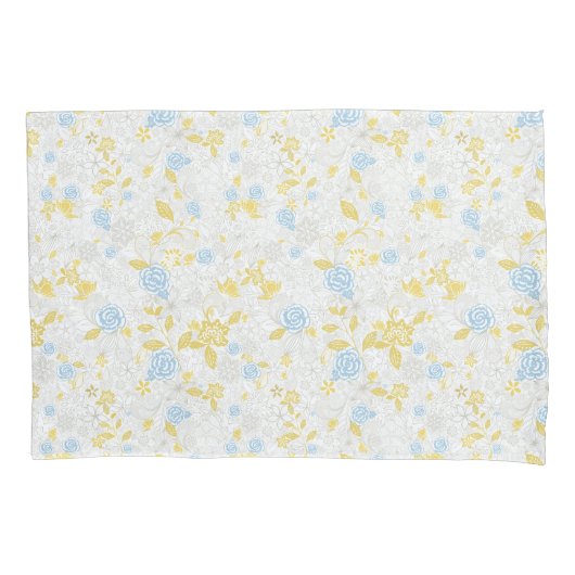 Housse D'oreillers Fleur florale turquoise Motif sans couture (devant)