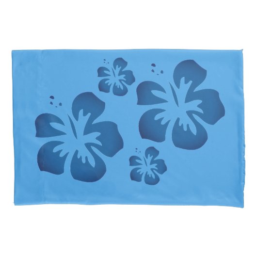 Housse D'oreillers Fleur Hawaïenne Bleue (devant)