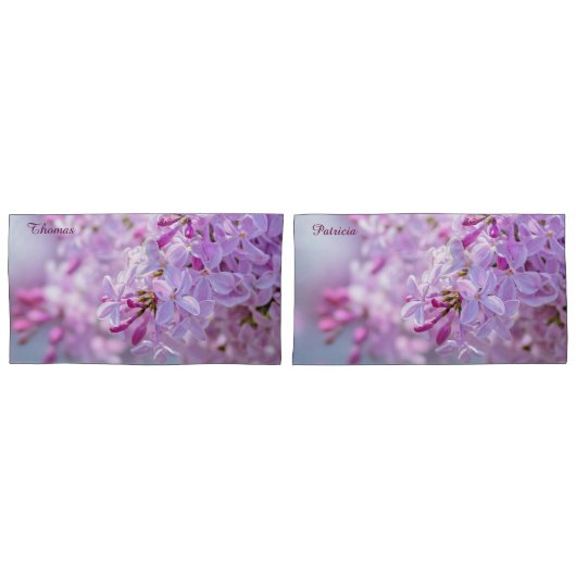 Housse D'oreillers Fleur lilas rose (devant-Set)