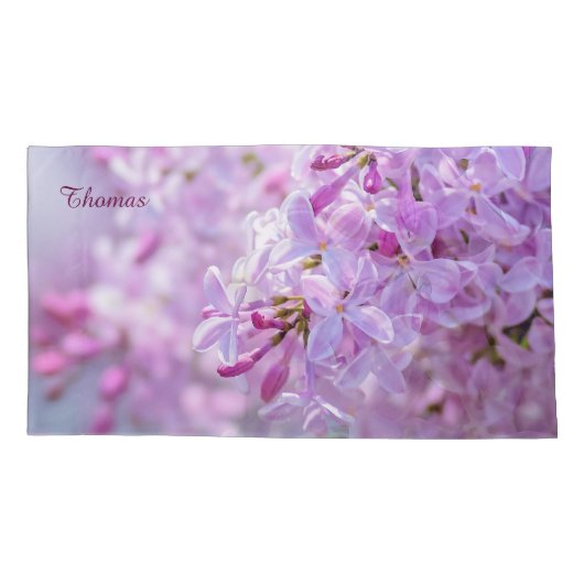 Housse D'oreillers Fleur lilas rose (Dos-gauche)