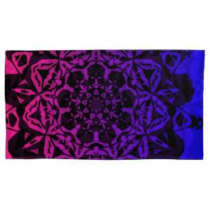 Housse D'oreillers fleur Mandala rose et violet