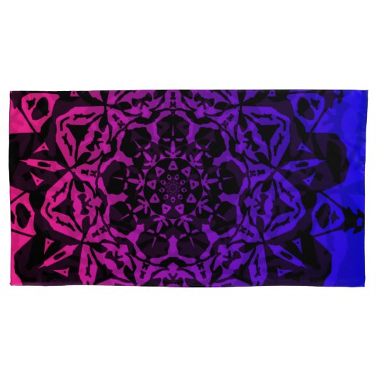 Housse D'oreillers fleur Mandala rose et violet (devant)