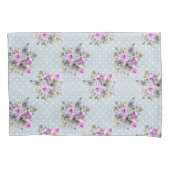 Housse D'oreillers Fleur pourpre Aquarelle Points bleus blancs (devant-gauche)