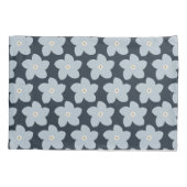 Housse D'oreillers Fleur Rétro Bleu Clair Et Navy (Dos)
