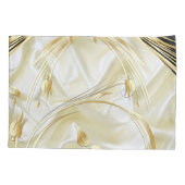 Housse D'oreillers Fleurs Abstraites d'or & Noir sur soie Chamvolet (Dos)