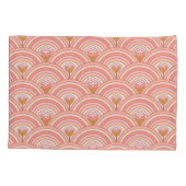 Housse D'oreillers Fleurs arc-en-ciel rétro rose et corail (Dos)