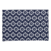 Housse D'oreillers Fleurs blanches sur arrière - plan bleu minuit (devant-Droit)