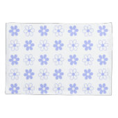 Housse D'oreillers Fleurs bleu ciel et blanc sur blanc (Dos)