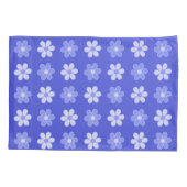 Housse D'oreillers Fleurs bleu ciel et blanc sur bleu (Dos)