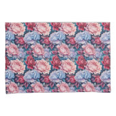 Housse D'oreillers Fleurs bleues et roses (devant-Droit)