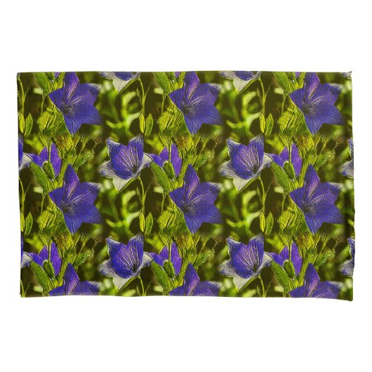 Housse D'oreillers Fleurs Bleues Motif d'art nature (devant)