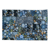 Housse D'oreillers Fleurs Bleues Patchwork : Tissu sans couture. (Dos)