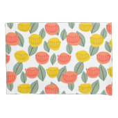 Housse D'oreillers Fleurs corail et or (devant)