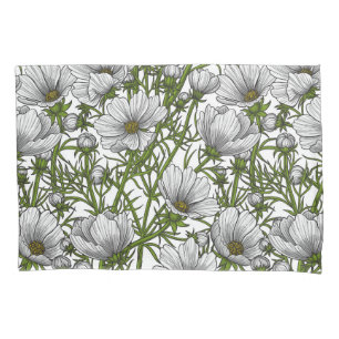 Housse D'oreillers Fleurs cosmos blanches