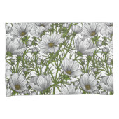Housse D'oreillers Fleurs cosmos blanches (devant-Droit)