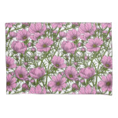 Housse D'oreillers Fleurs Cosmos roses (devant)