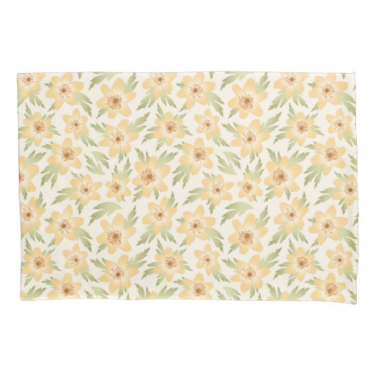 Housse D'oreillers Fleurs d'anémones Orange Sauvages - motif sans sou (devant)