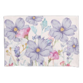 Housse D'oreillers Fleurs d'aquarelle douce Rose et violet (devant)